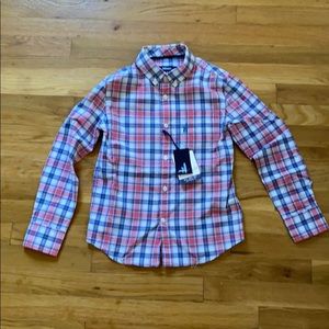 Johnnie-O long sleeve, size 8, plaid blouse.